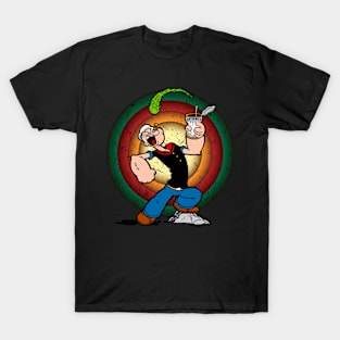 Journey to Spinach Island Join Popeyes, Olive Oyl, and Friends on Their Whimsical Adventures with this Cartoon T-Shirt